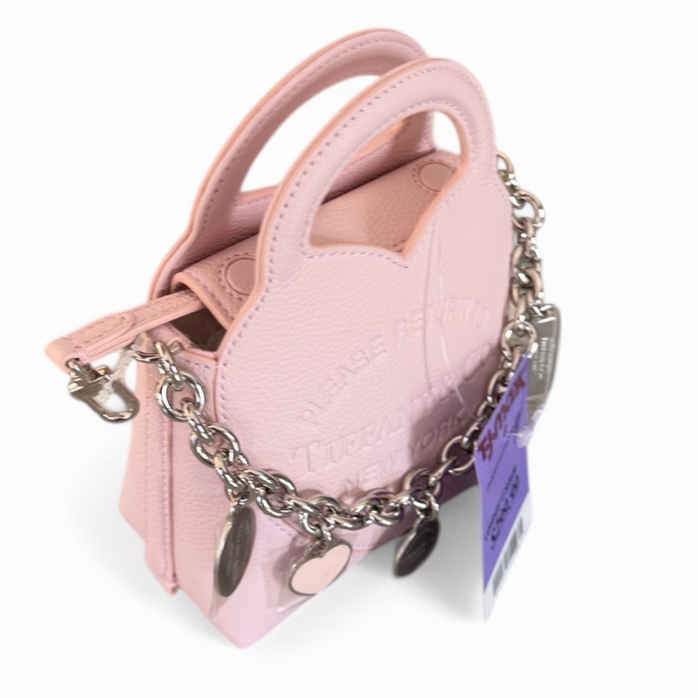Tiffany & Co. Return To Tiffany Pink Micro Tote Crossbody Charms On Chain NWT - Picture 2 of 12